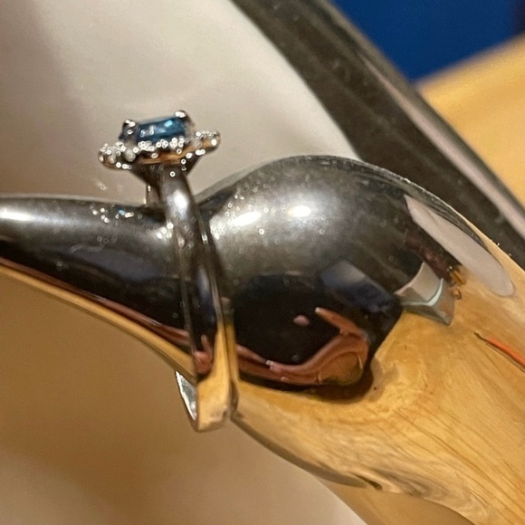 Blue Diamond 1.06 carat Ring - 14kt white gold - Picture 3 of 4